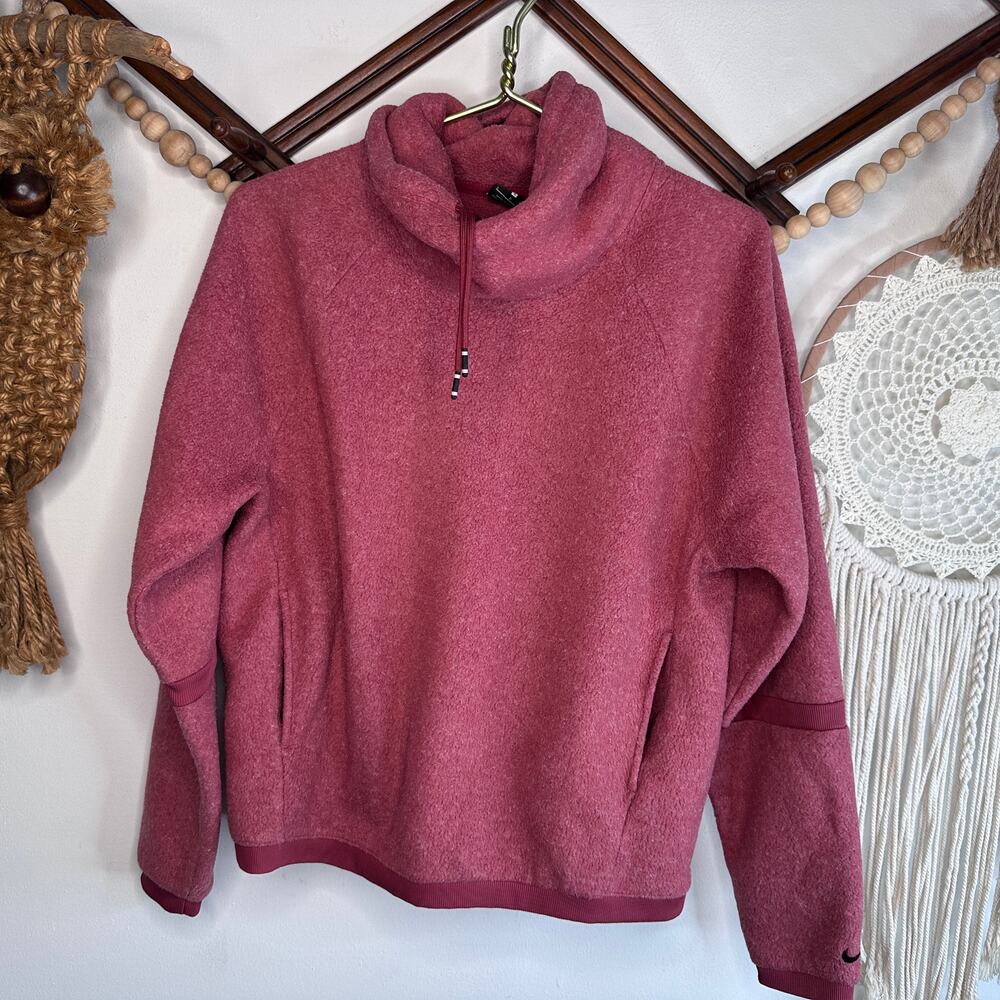 Nike Therma Fit Mauve Cowl Neck Fleece Pullover